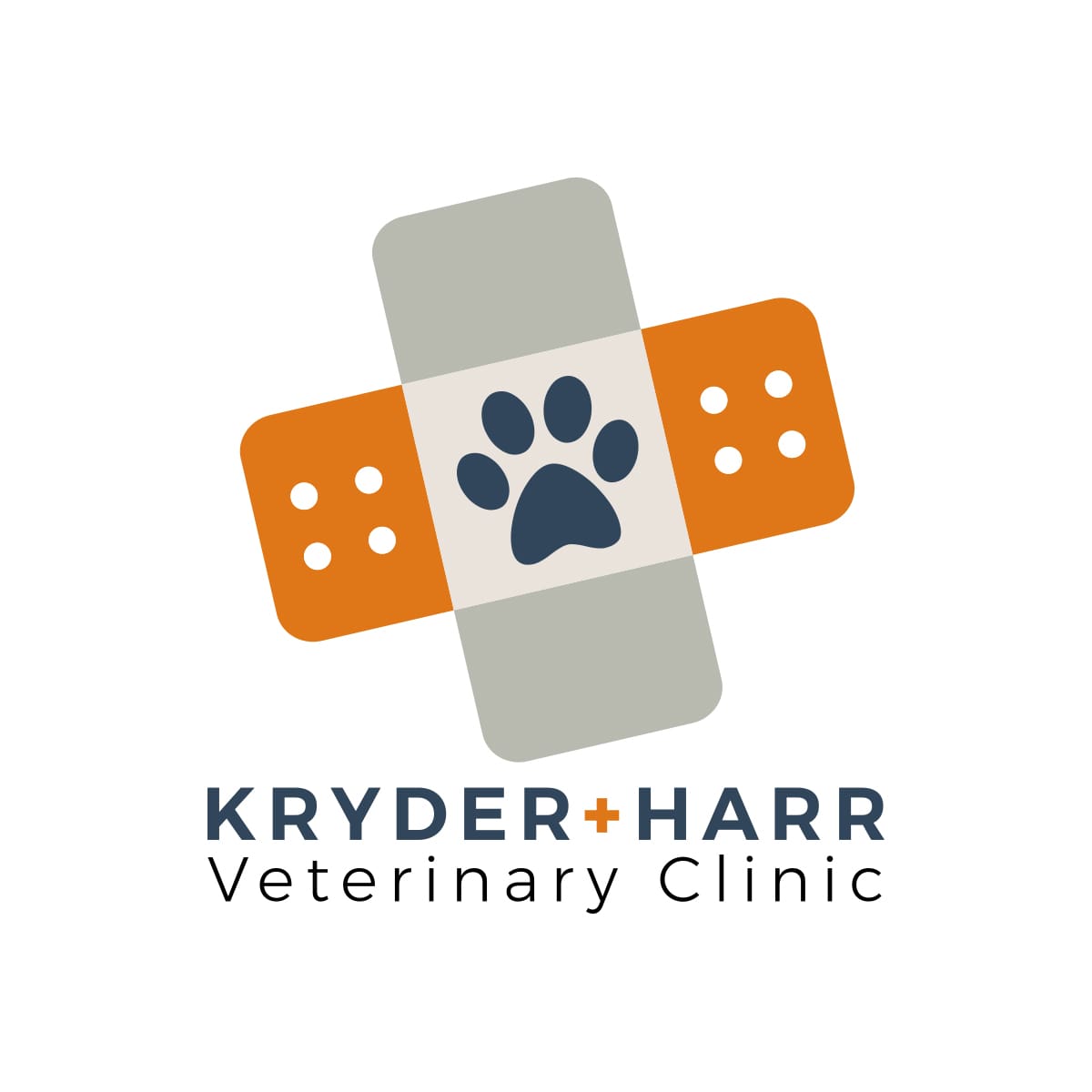 <span style="font-size: 21px;"><strong>Kryder + Harr<br> Veterinary Clinic</strong></span><br>
Logo design