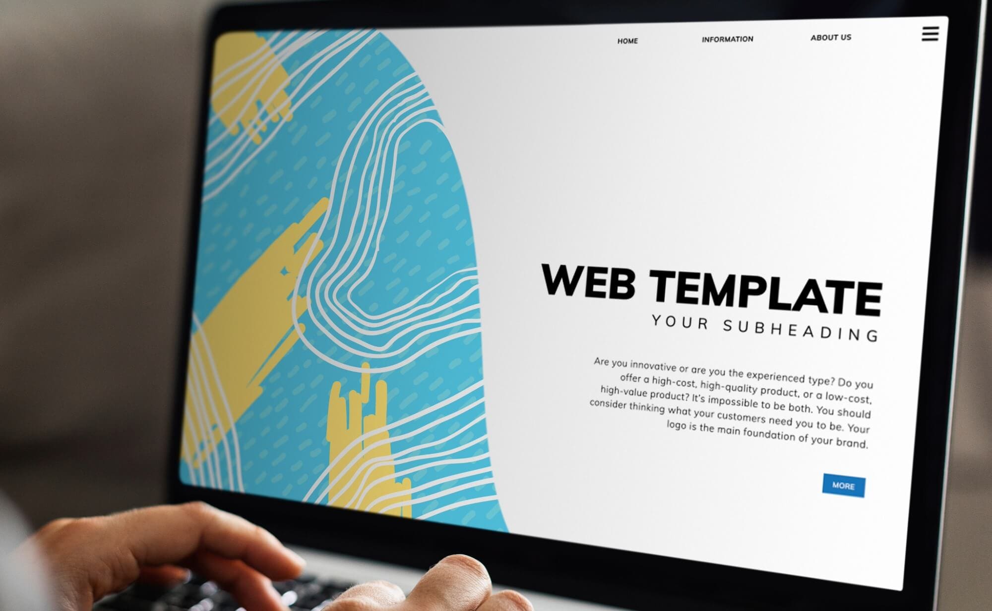 computer monitor that says web template